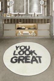 Mijölnir Alfombrilla de Baño Blanca de 90 cm